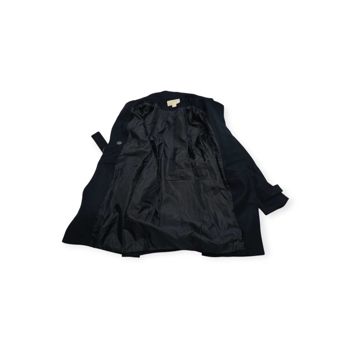 Abrigo Michael Kors D Mujer Talla 8 Azul Con Cierres Dorados