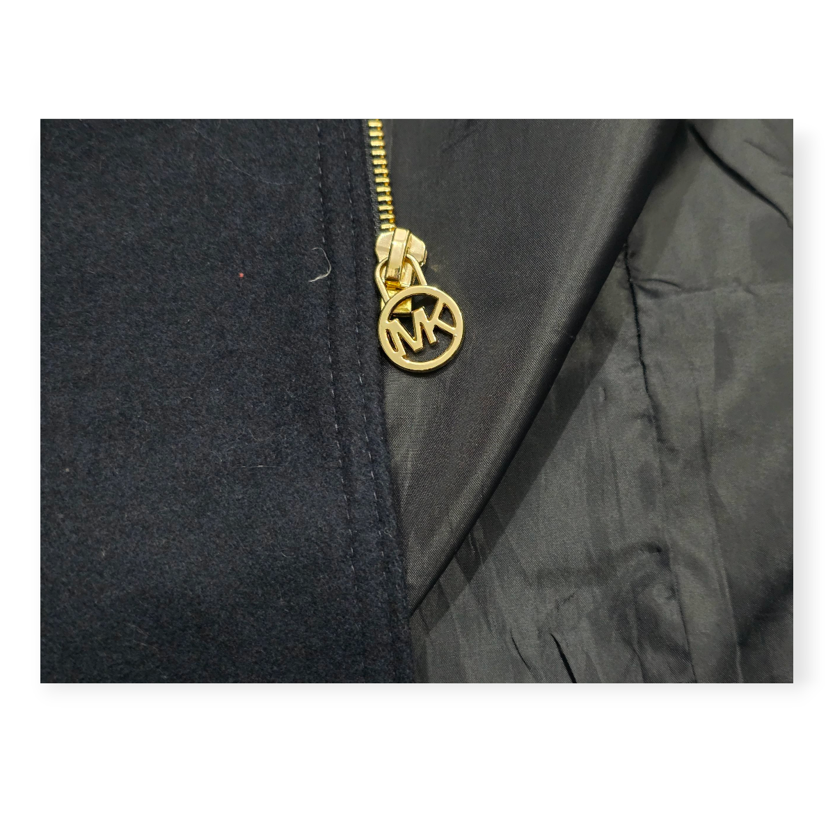 Abrigo Michael Kors D Mujer Talla 8 Azul Con Cierres Dorados