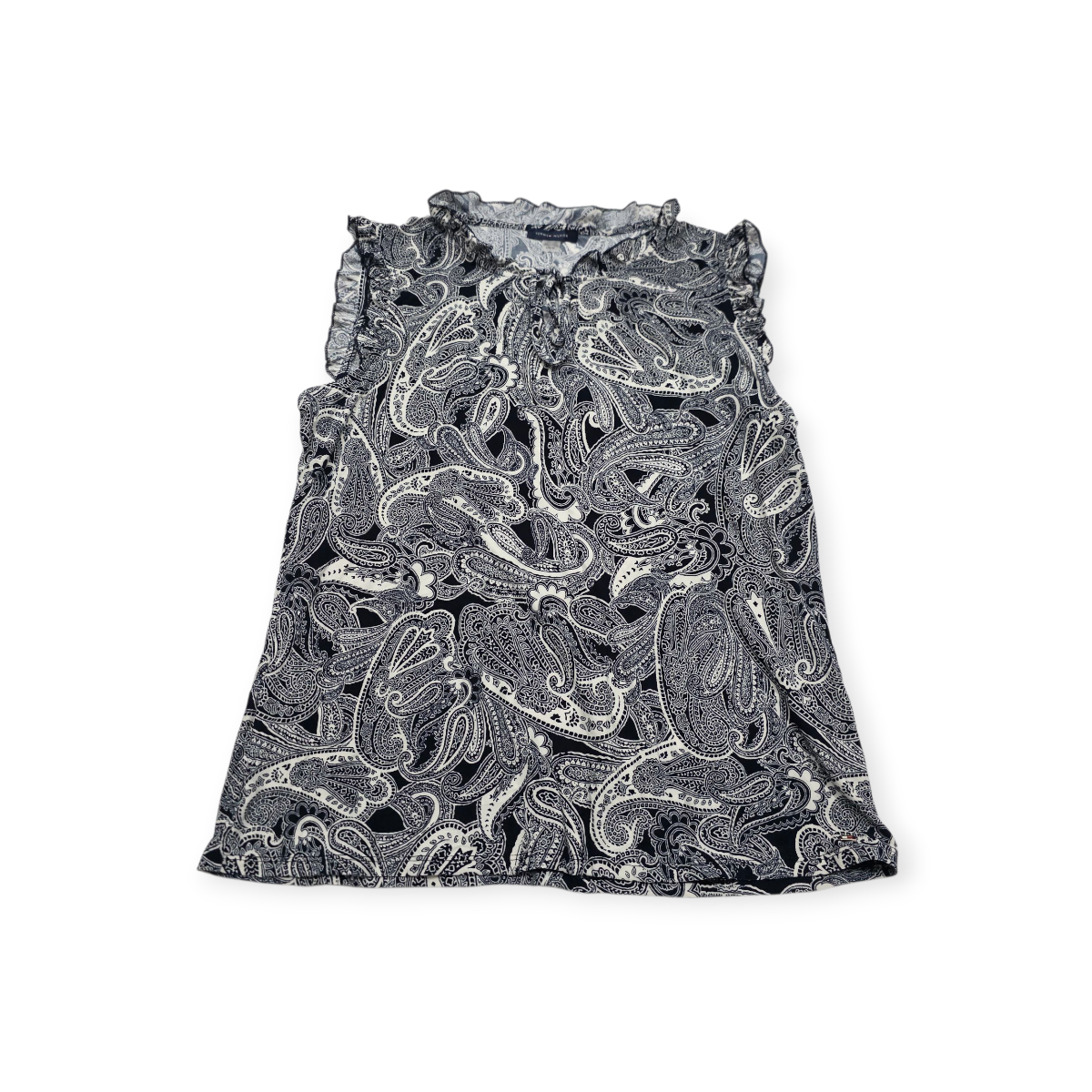 Blusa Azul/blanco Tommy Hilfiger Grande L Sin Mangas