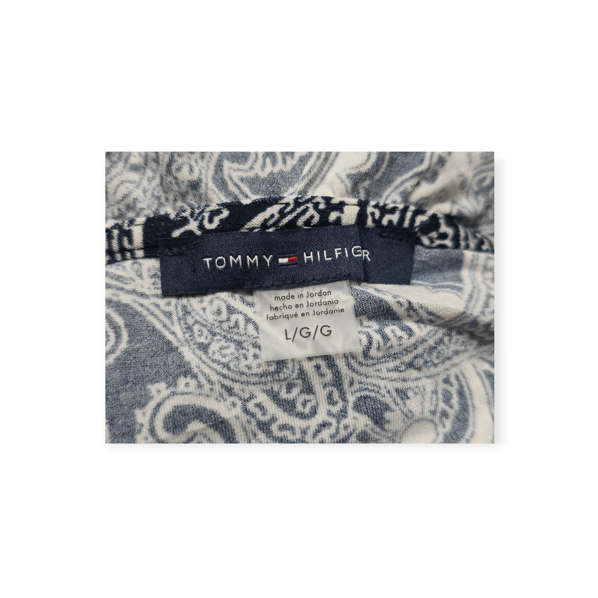 Blusa Azul/blanco Tommy Hilfiger Grande L Sin Mangas