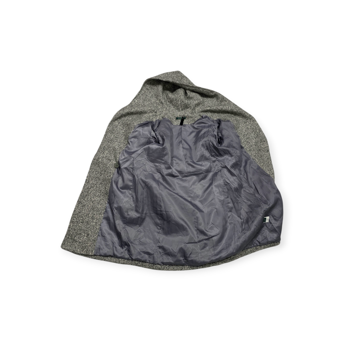 Abrigo Ralph Lauren Talla 10 Tejido Tipo Tweed Con Capucha