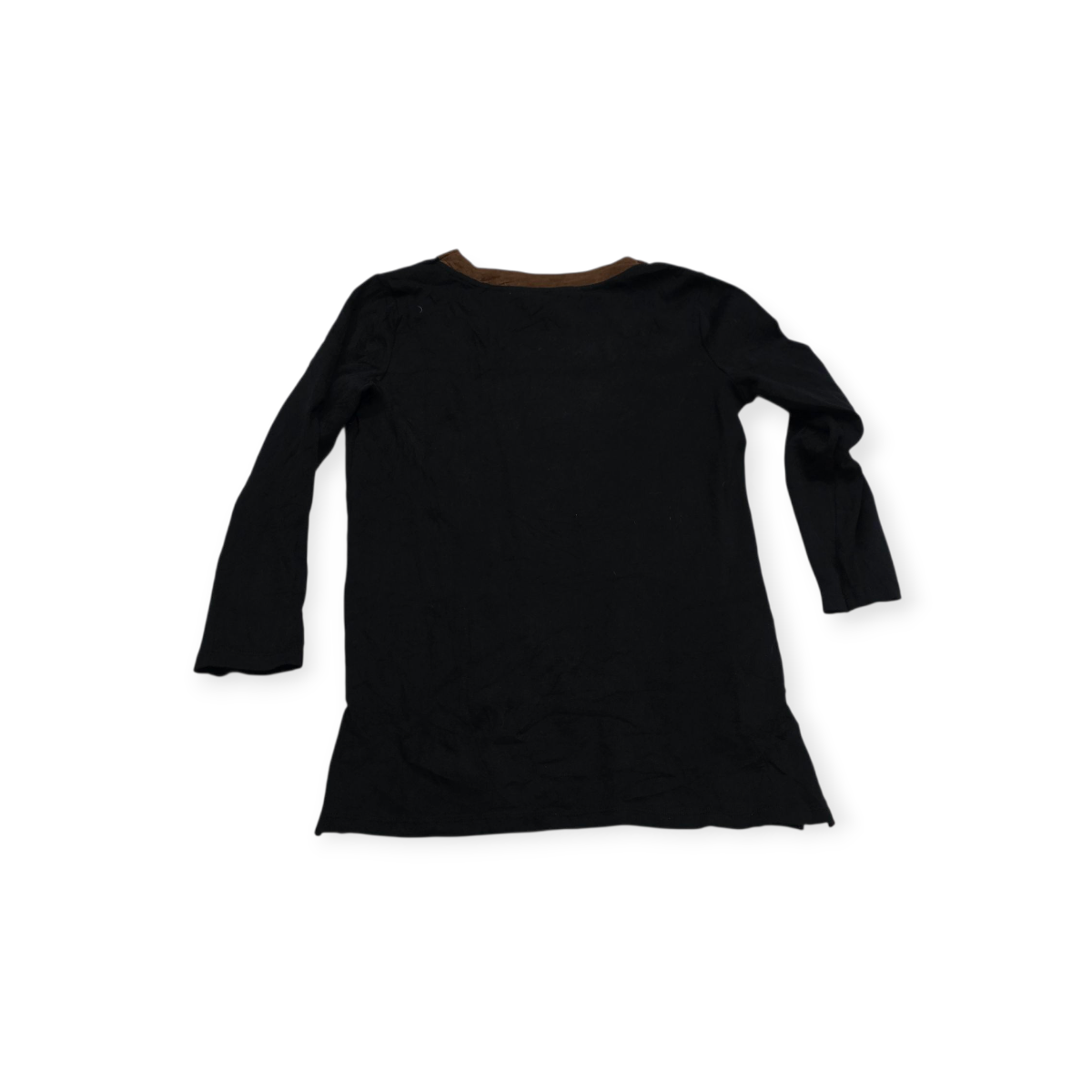 Blusa Ralph Lauren Mediana M Negra Con Detalles Cafe