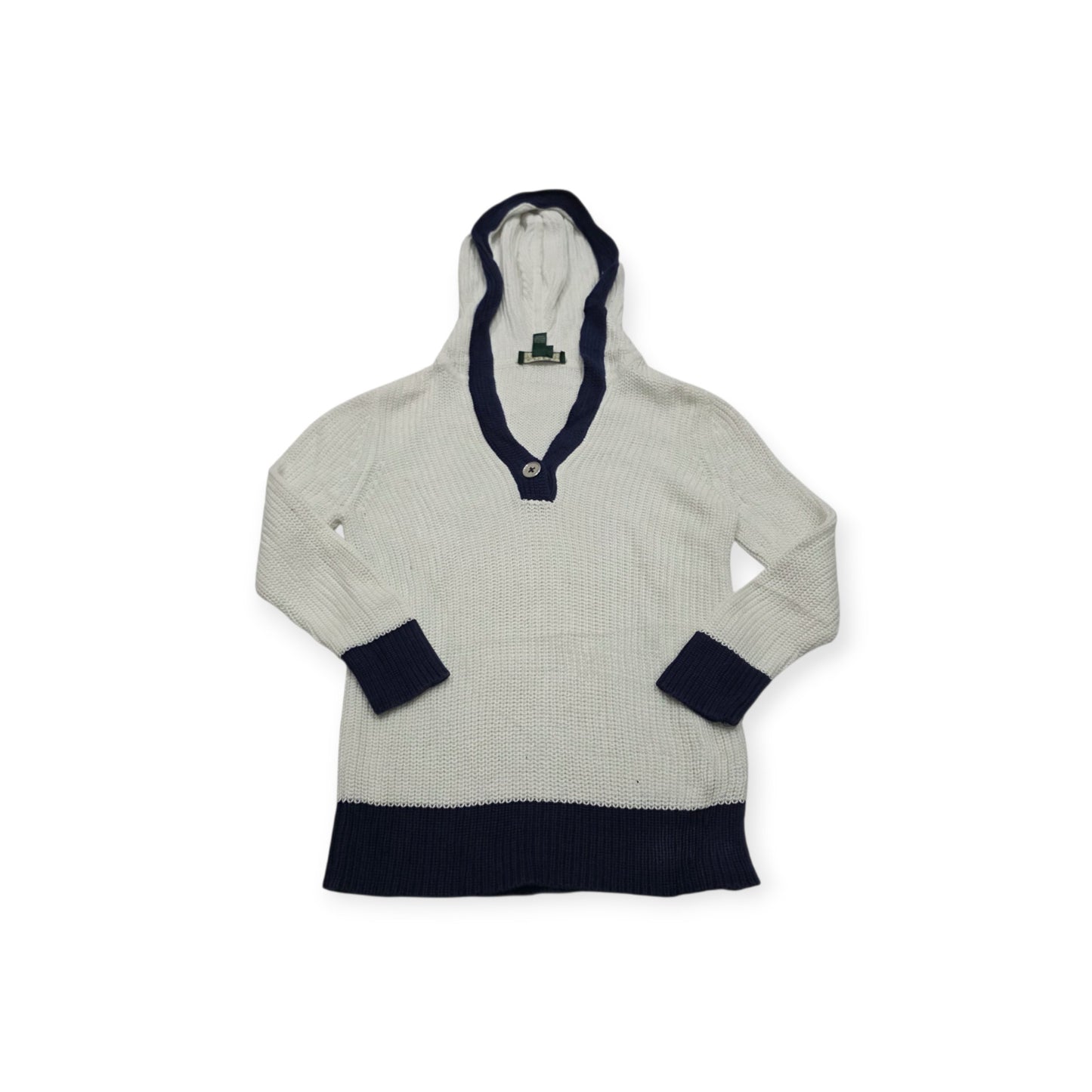 Sueter Con Gorro Ralph Lauren Petite Blanco Con Azul