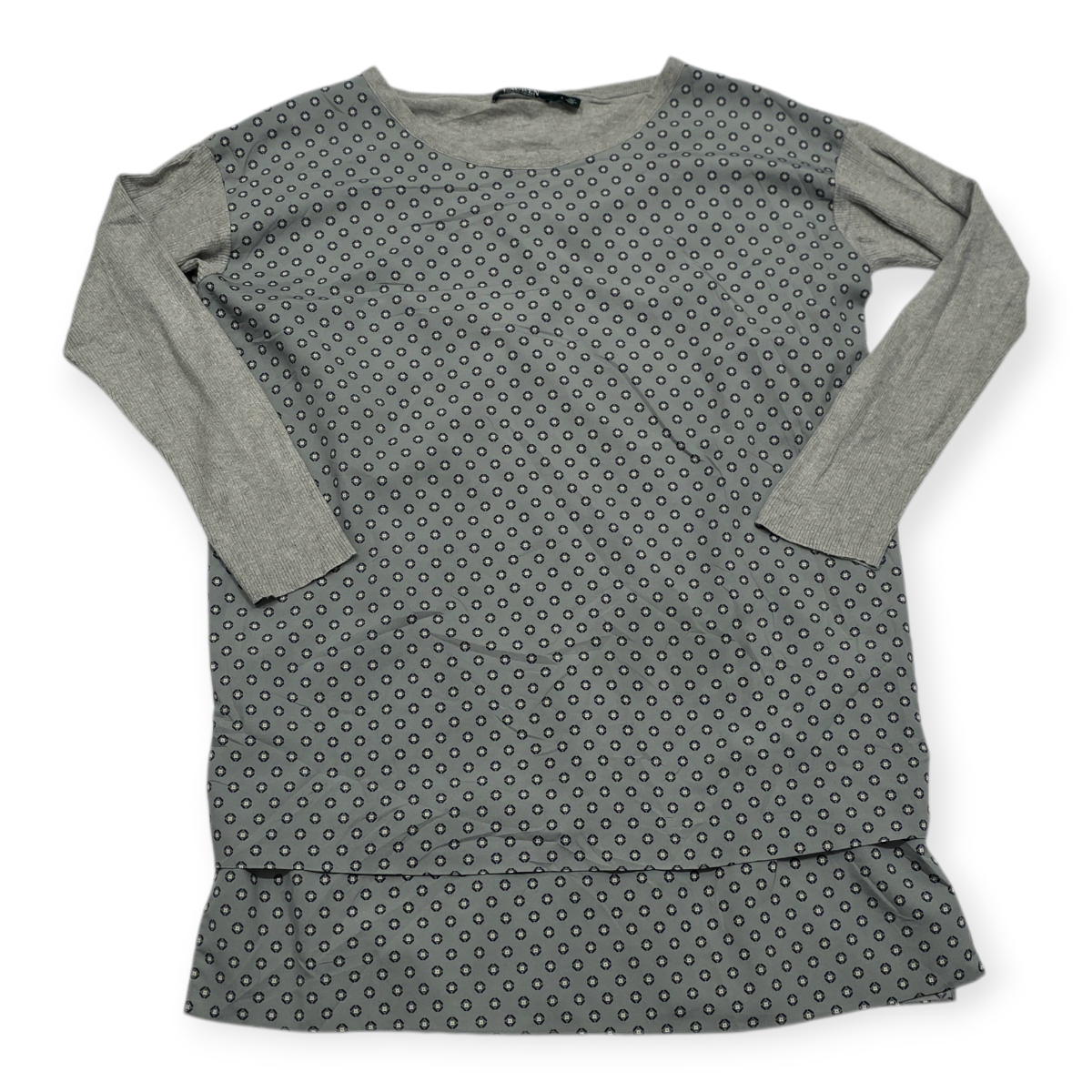 Blusa Ralph Lauren Grande L Gris Con Lunares