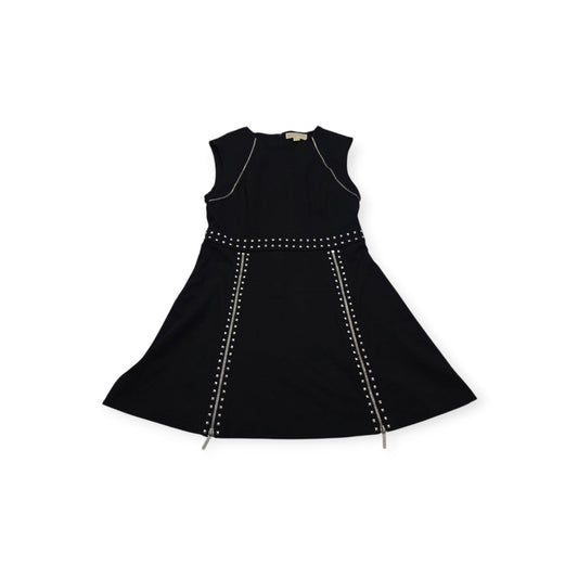 Vestido Michael Kors Negro Con Cierres Plateados Sin Mangas