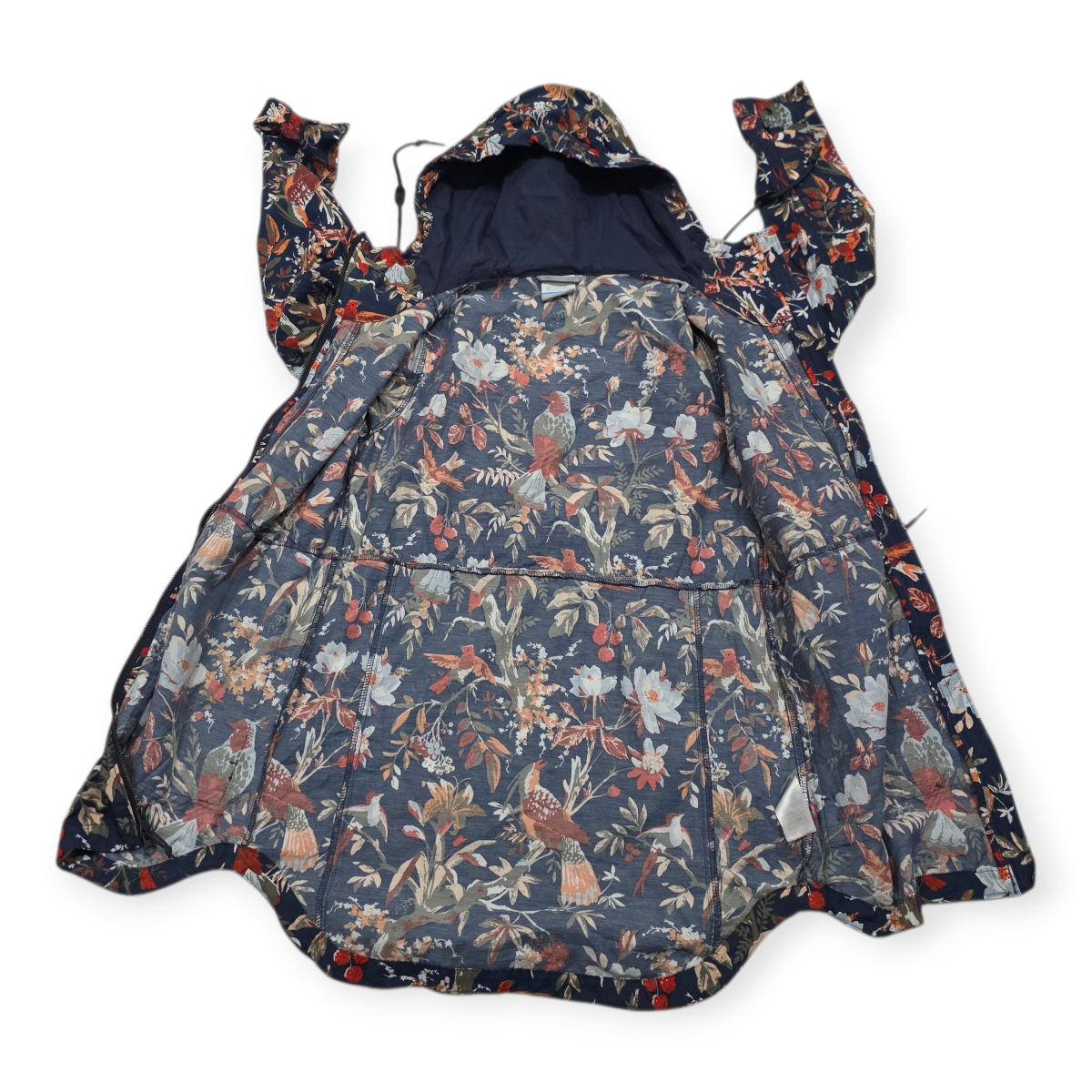 Abrigo Ligero Columbia Floral Con Capucha Talla S