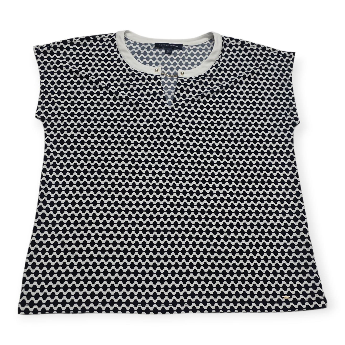 Blusa Tommy Hilfiger Grande L Blanca Con Figuras