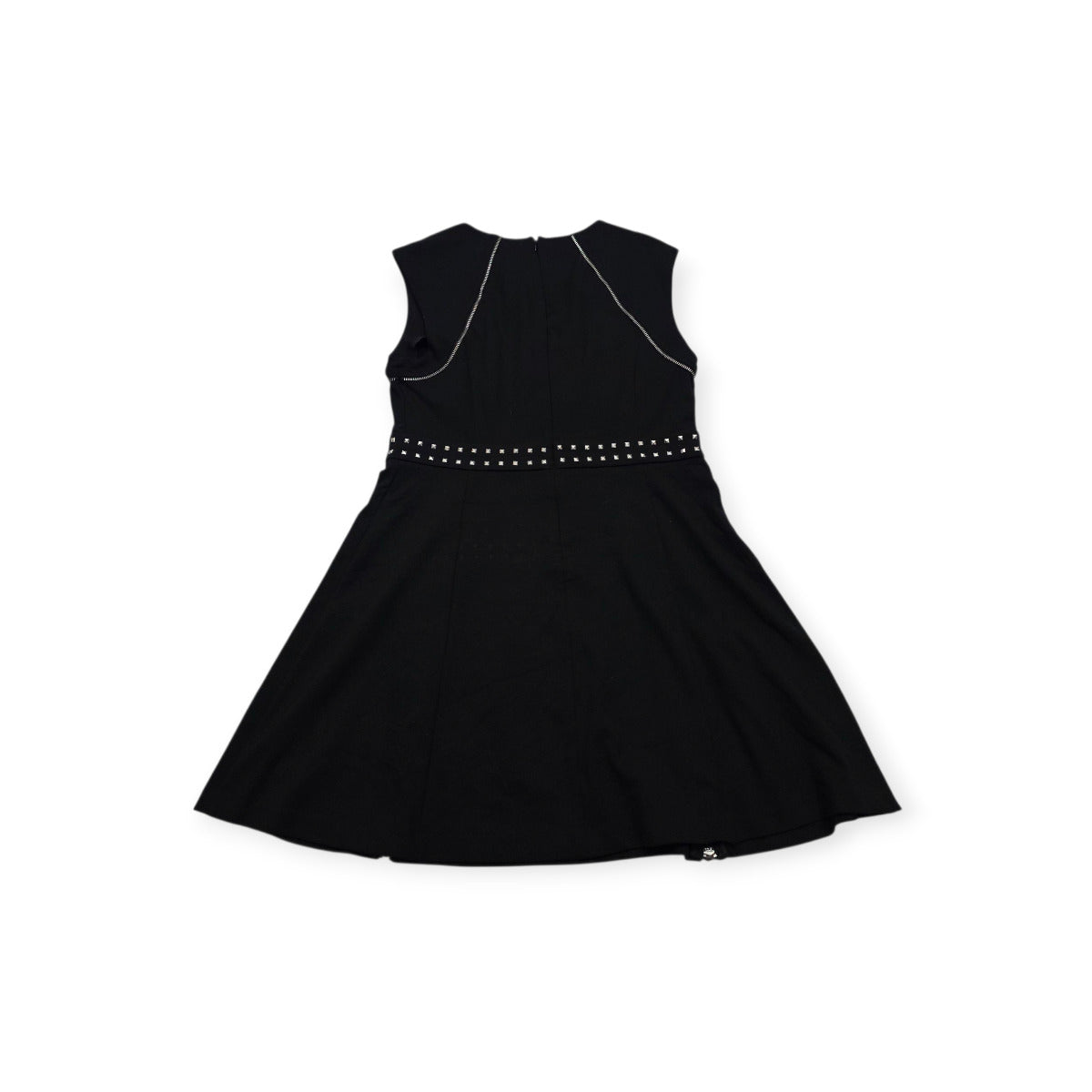 Vestido Michael Kors Negro Con Cierres Plateados Sin Mangas