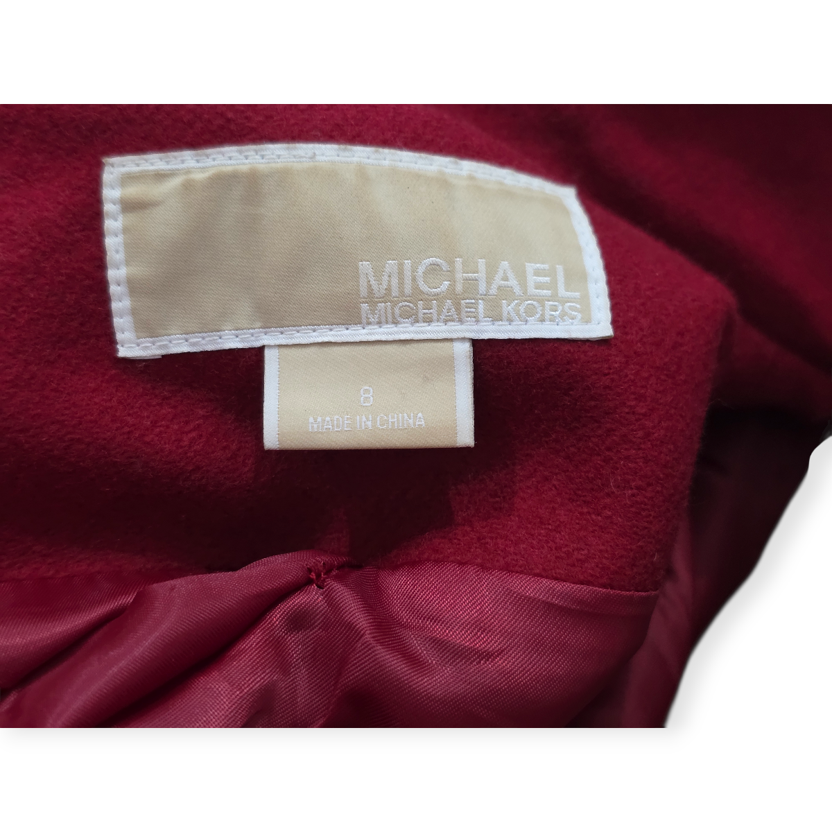 Abrigo Michael Kors Talla 8 Color Rojo Con Botones Cafe